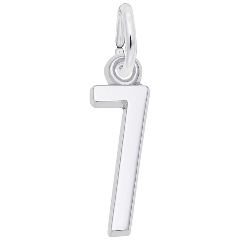 Number 7 Charm in Sterling Silver image number null