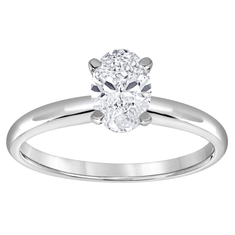 Oval-Cut Lab Grown 3/4ct. Diamond GH VS SI Solitaire Engagement Ring in 14k White Gold image number null