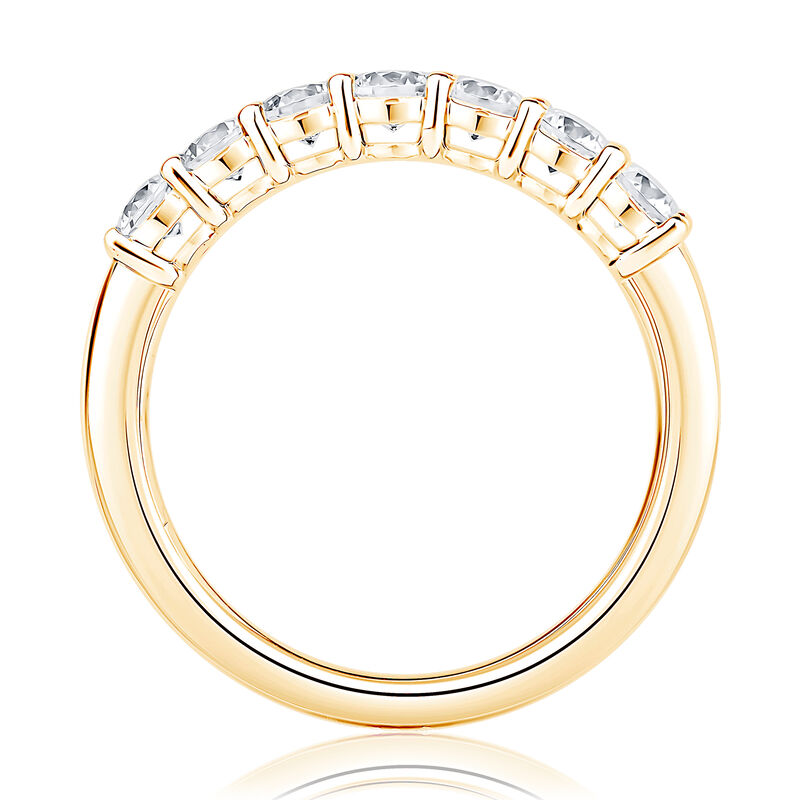 Lab Grown Diamond 3/4ctw. Seven Stone Wedding Ring in 14k Yellow Gold image number null