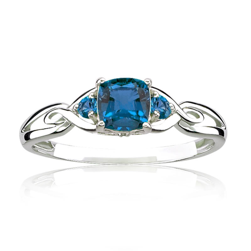 Created Sapphire &amp; Diamond Ring image number null