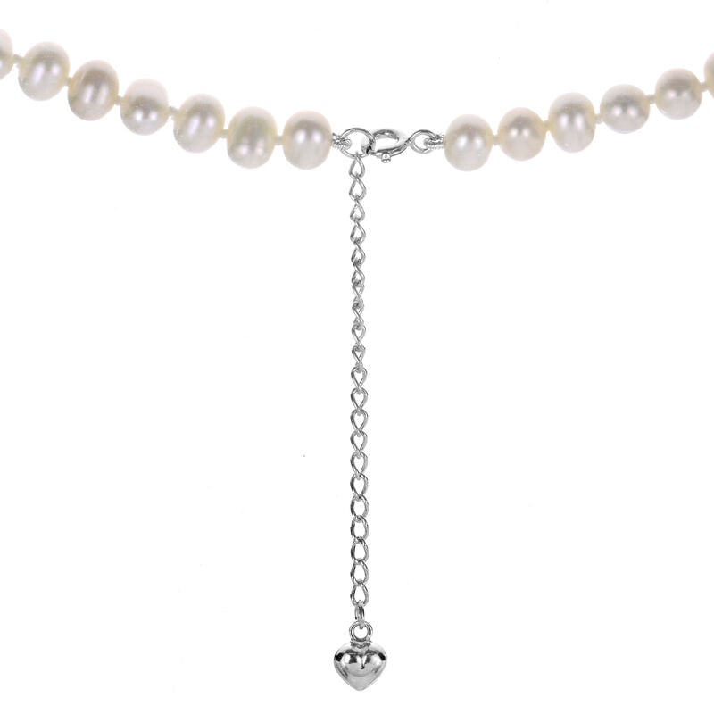 Freshwater Pearl Necklace With Extension in Sterling Silver image number null