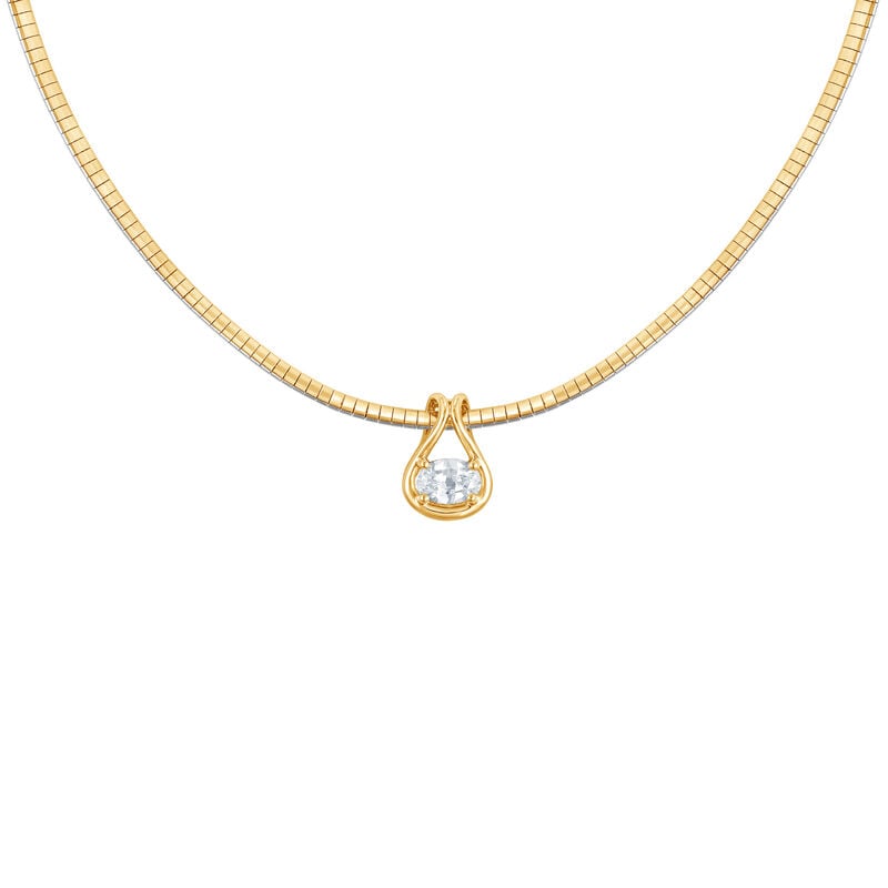 Lab Grown Diamond 1ctw. Omega Necklace in 18k Gold Vermeil image number null