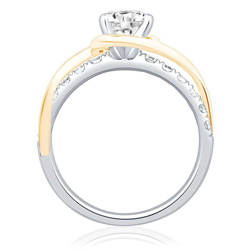 Madison Round Lab Grown Diamond 1 3/8ctw. Swirl Engagement Ring in 14k Two Tone Gold image number null