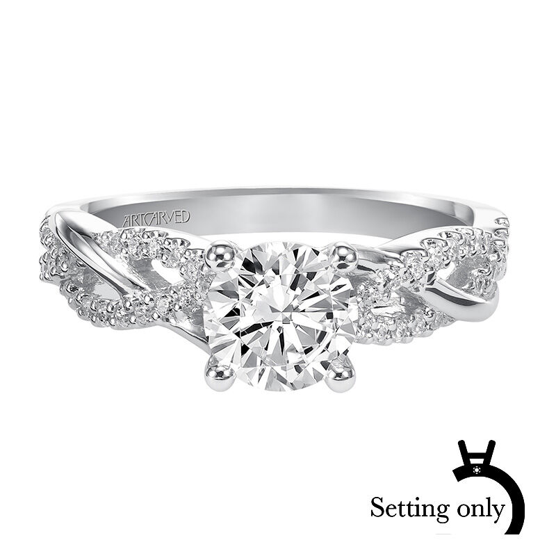 Virginia. ArtCarved® Semi-Mount in 14k White Gold image number null
