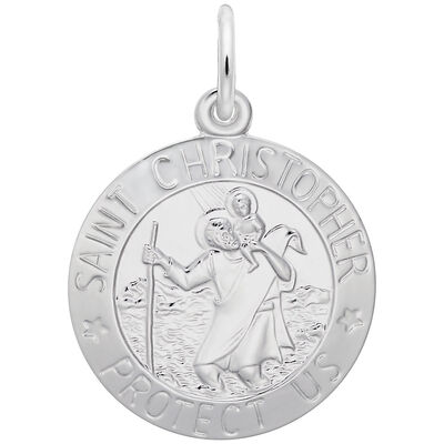 St. Christopher Charm in 14k White Gold