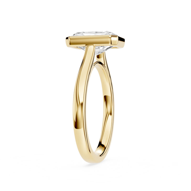 Radiant Lab Grown Diamond 2ct. Bezel Solitaire Engagement Ring in 14k Yellow Gold image number null