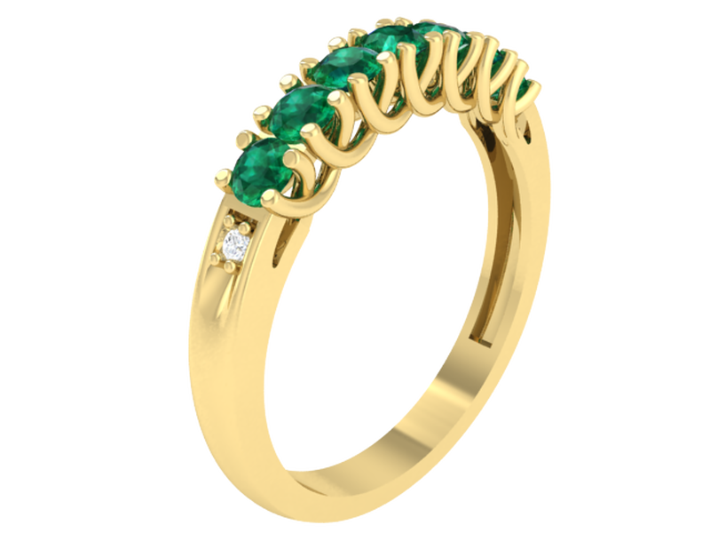 Created Emerald Lab Grown Diamond Band in 10k Yellow Gold image number null
