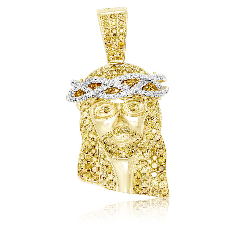 Jesus Silhouette Diamond 2.25ctw. Pendant in 10k Yellow Gold image number null
