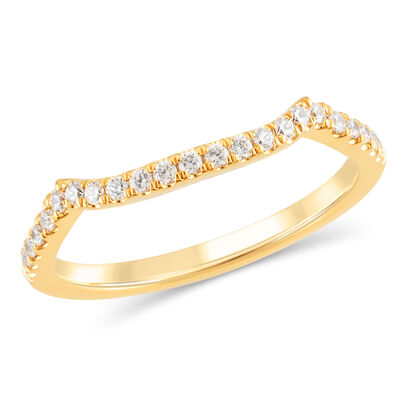 Brilliant-Cut Lab Grown 1/5ctw. Diamond Matching Contour Wedding Band in 14k Yellow Gold ER- 7437068