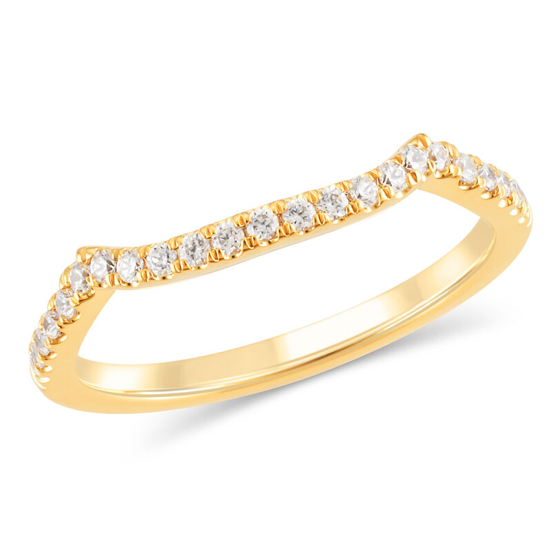 Brilliant-Cut Lab Grown 1/5ctw. Diamond Matching Contour Wedding Band in 14k Yellow Gold ER- 7437068 image number null