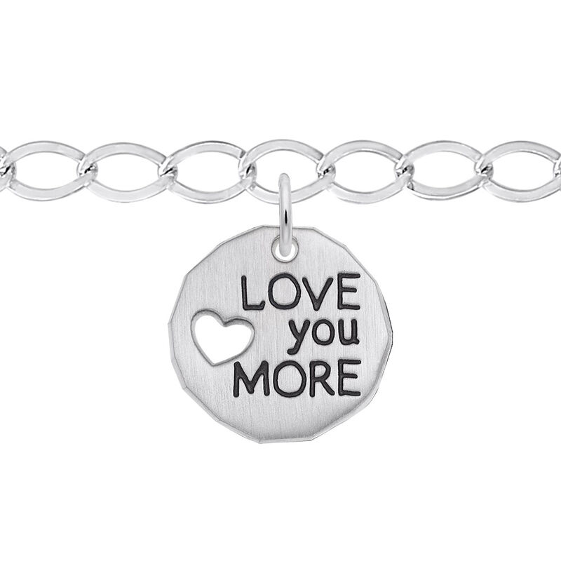 Love You More Open Heart Charm Bracelet Set in Sterling Silver image number null
