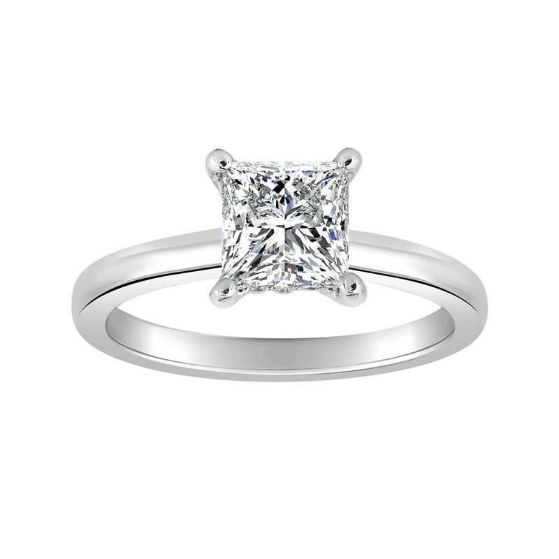 Princess-Cut Lab Grown 2ctw. FG VS Diamond Hidden Halo Solitaire Engagement Ring in 14k White Gold image number null