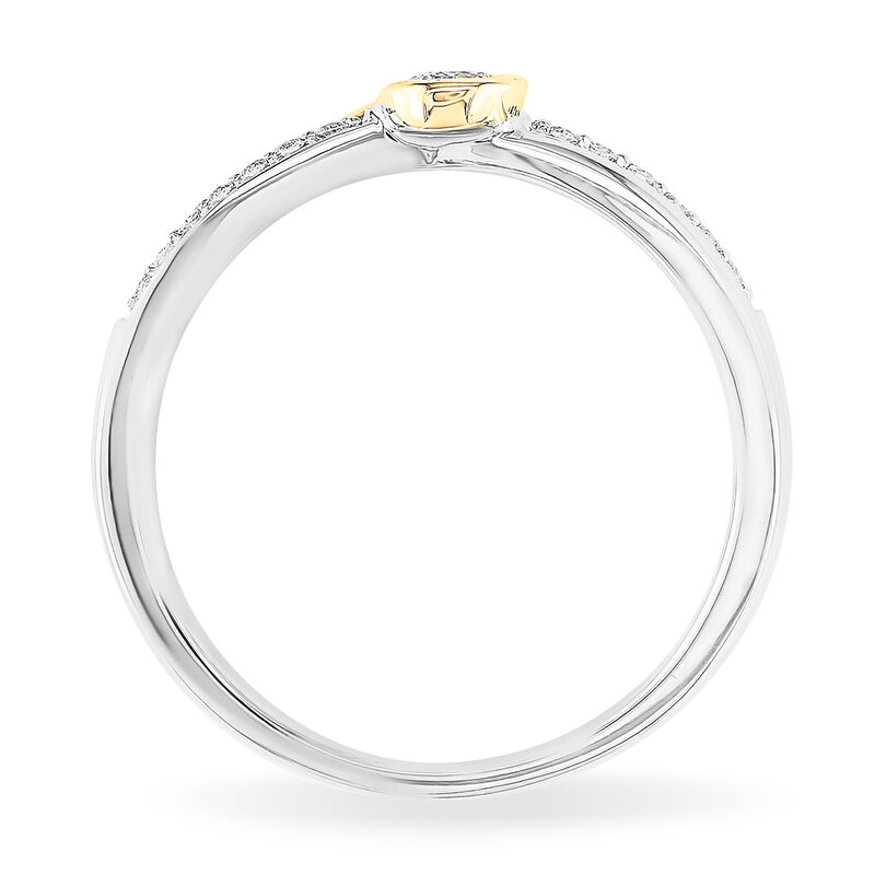 Brilliant-Cut 0.20ctw. Diamond Twist Ring in 10k White & Yellow Gold image number null