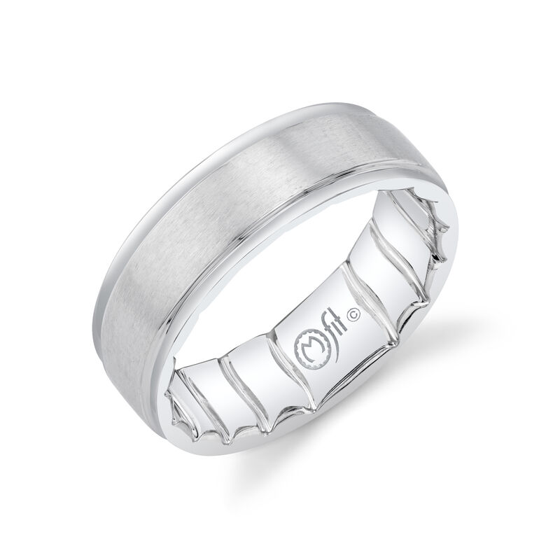 Men's MFIT 7mm Band with Satin Center in 10k White Gold image number null