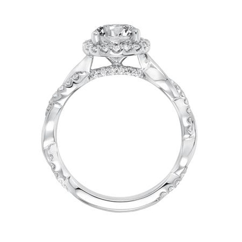 Kinsley. ArtCarved Semi-Mount in 14k White Gold image number null