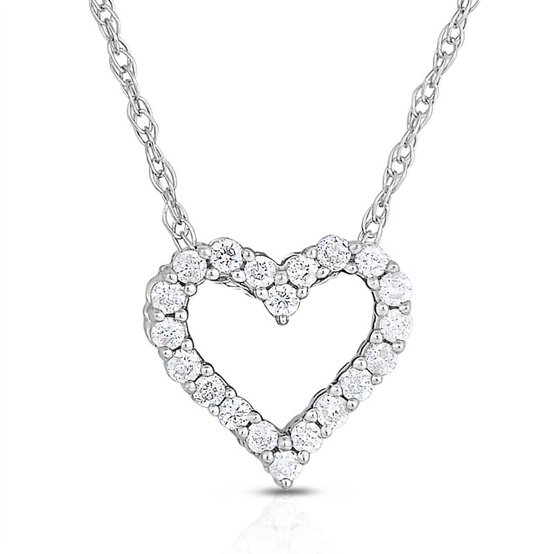 Heart Diamond 1/10ctw. Pendant in 10k White Gold