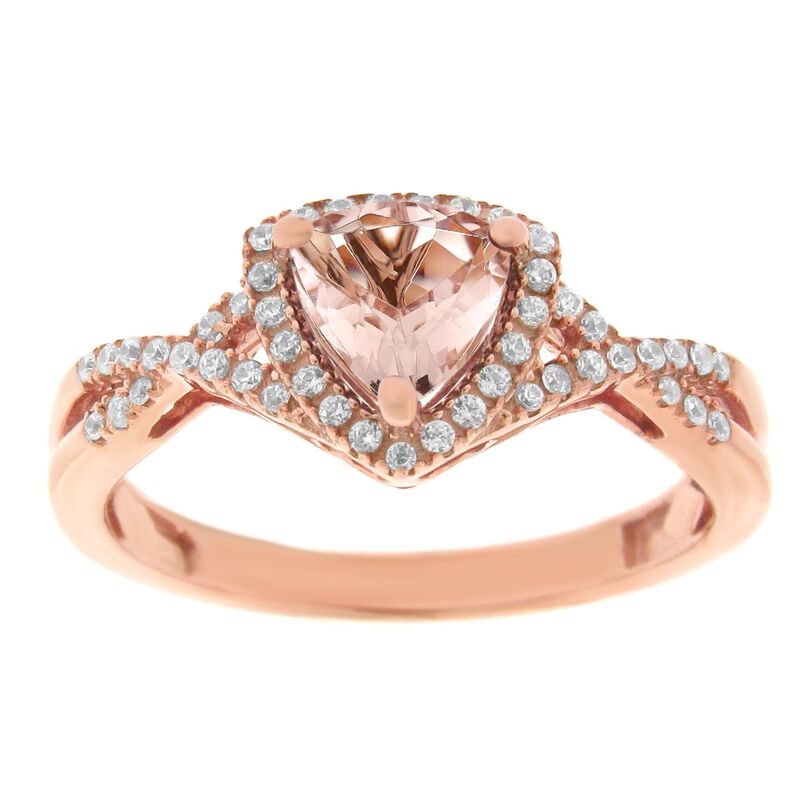 Morganite and Diamond Ring in 10K Rose Gold image number null
