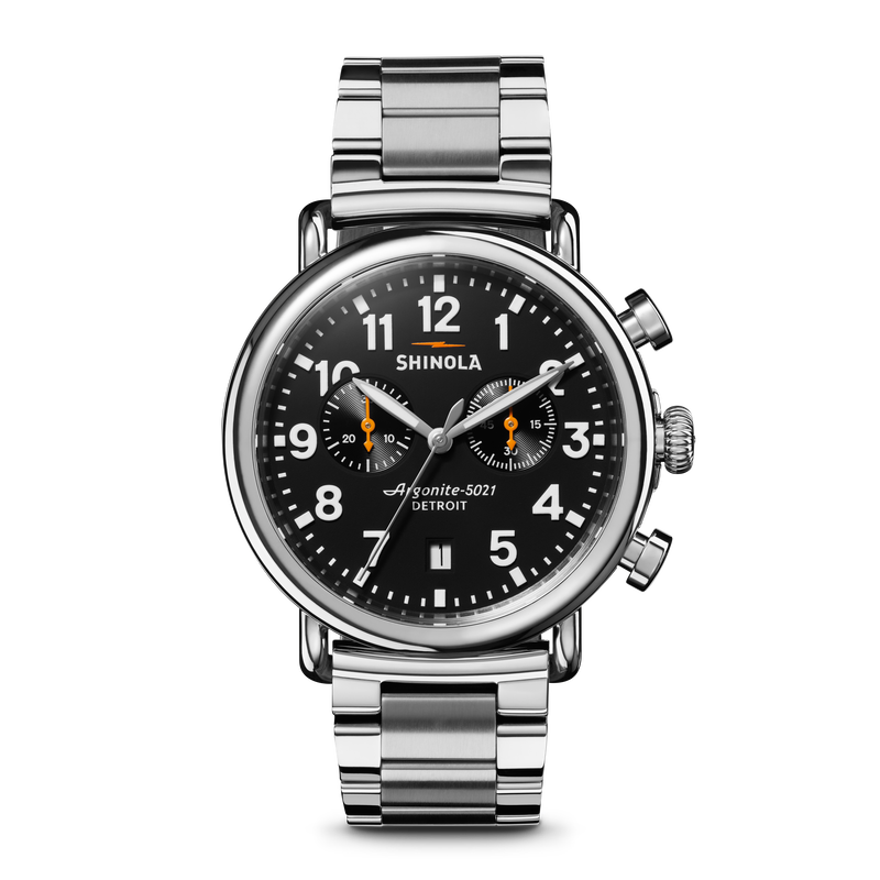 Shinola Runwell Stainless Steel Black Dial 41mm Watch S0120266187 image number null