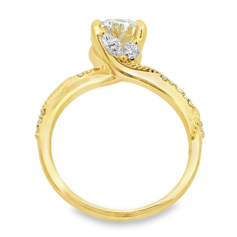 Oval Lab Grown Diamond 2 1/5ctw. Milgrain Engagement Ring in 14k Yellow Gold image number null