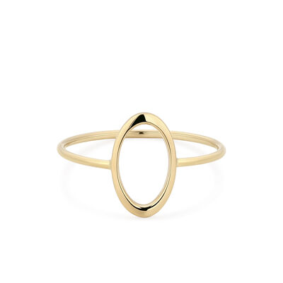 Open Oval Ring in 14k Yellow Gold