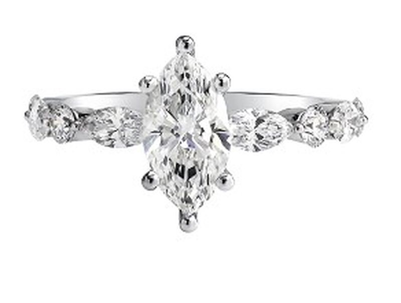 Bowie. Marquise-Cut Lab Grown 2ctw. Diamond Engagement in 14k White Gold image number null