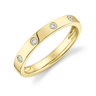 Shy Creation Bezel-Set Diamond Stackable Ring in 14k Yellow Gold