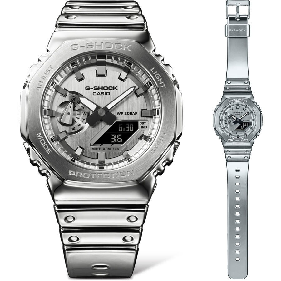 G-Shock Men's G-Steel Silver Dial Metallic Silver IP Silver Resin