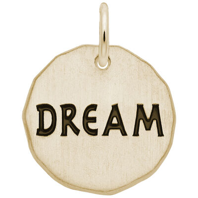 Dream Charm Tag in 14k Yellow Gold