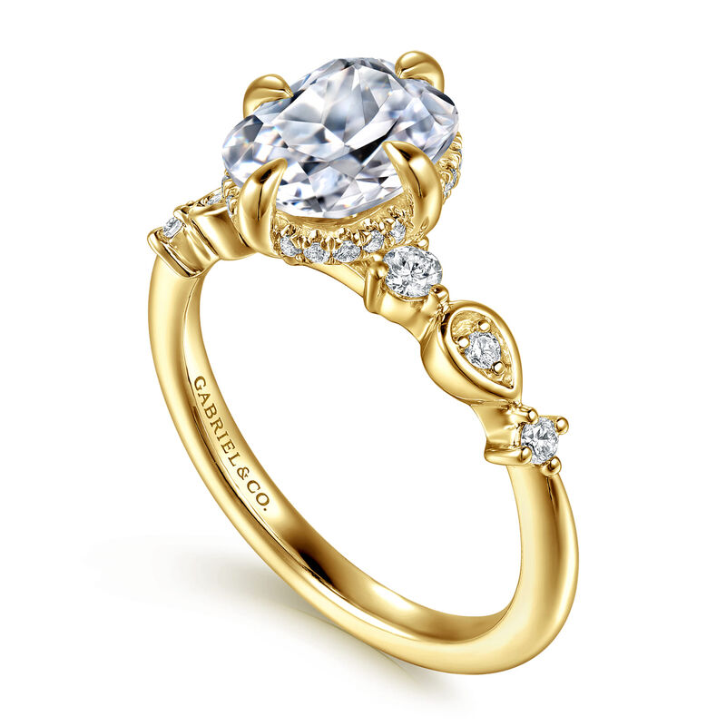 Gabriel & Co. "Clyde" Compass Prong 14k Yellow Gold Diamond Ring Setting ER16906G8Y44JJ image number null