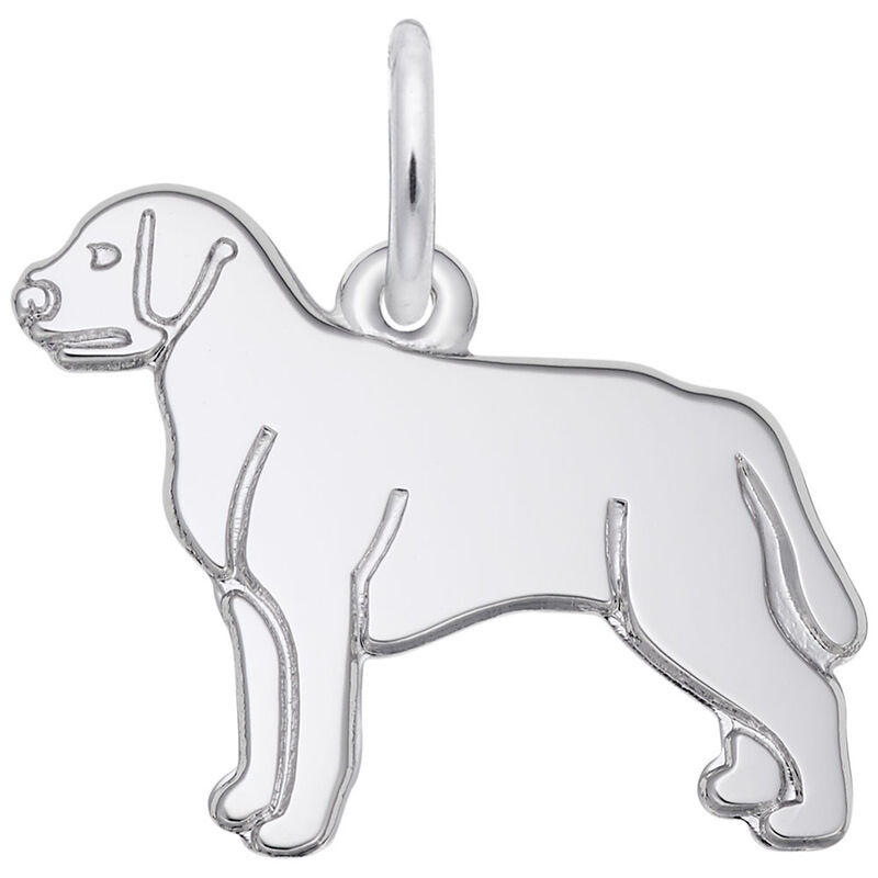 Labrador Retriever Charm in 14K White Gold image number null