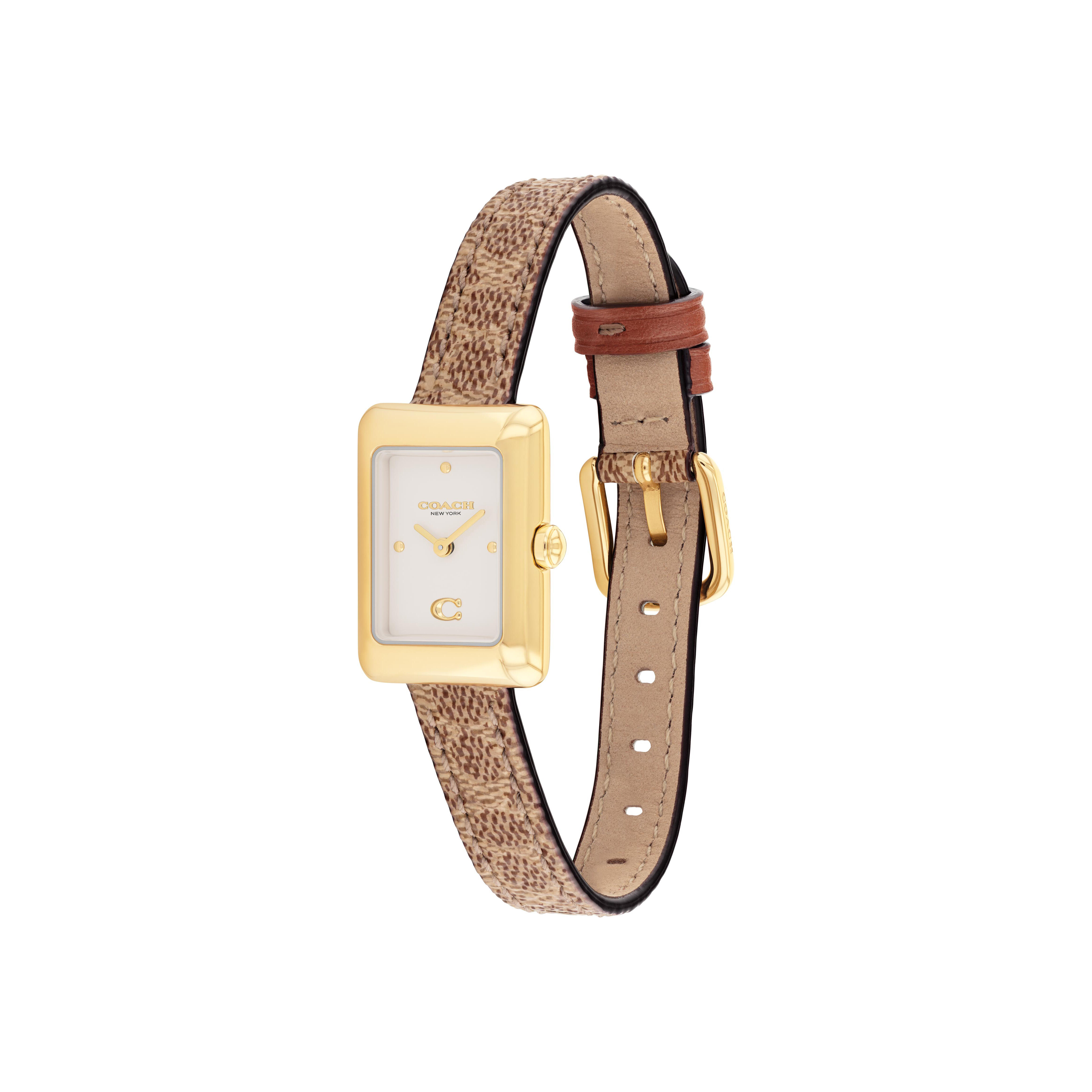 Coach Ladies Mara White Dial Canvas Strap 19mm Watch 14504617