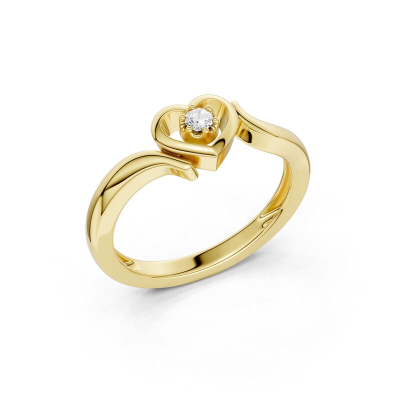 Lab Grown Diamond Open Heart Bypass Promise Ring in 10k Yellow Gold image number null