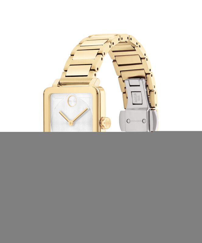 Movado Ladies' Evolution 2.0 Square Yellow IP White Textured Dial Bracelet 28x26mm Watch 3601165 image number null