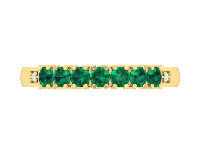 Created Emerald Lab Grown Diamond Band in 10k Yellow Gold image number null
