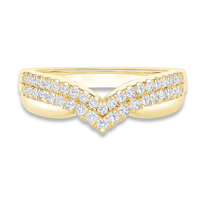Diamond 3/8ctw. Contour & 14k Yellow Gold Anniversary Ring