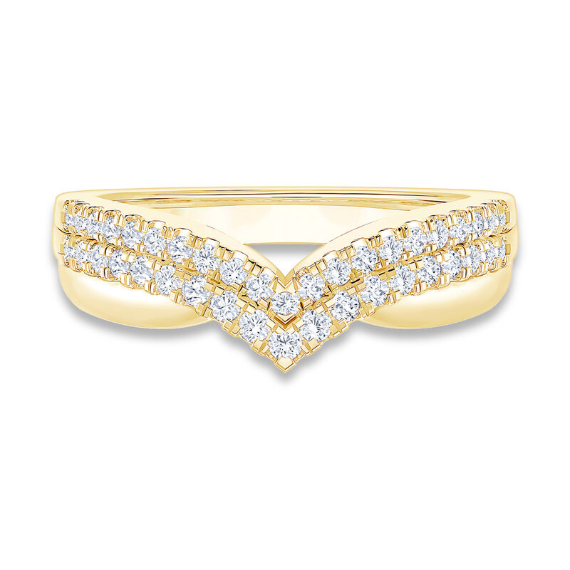 Diamond 3/8ctw. Contour & 14k Yellow Gold Anniversary Ring image number null