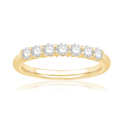 Lab Grown Diamond 1/2ctw. Seven Stone Wedding Ring in 14k Yellow Gold