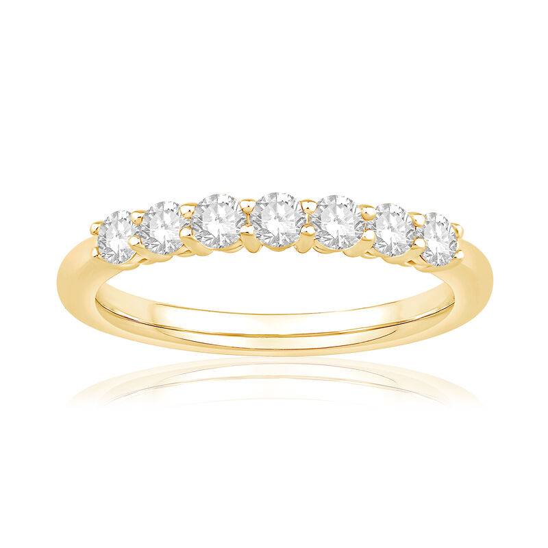 Lab Grown Diamond 1/2ctw. Seven Stone Wedding Ring in 14k Yellow Gold image number null