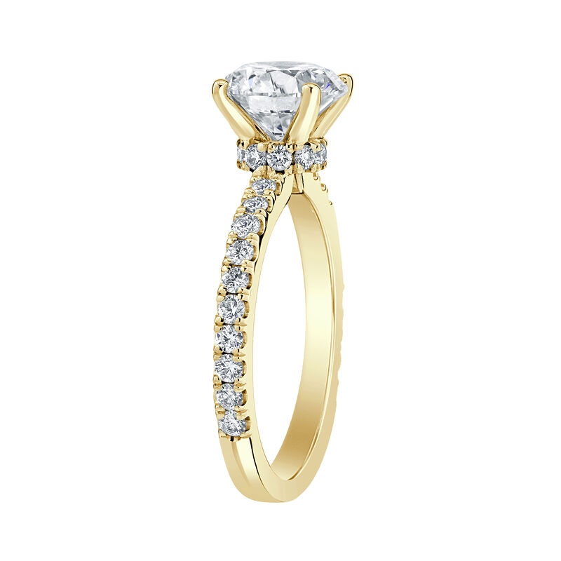 Brilliant-Cut Lab Grown 2.25ctw. Diamond Collar Engagement Ring in 14k Yellow Gold image number null