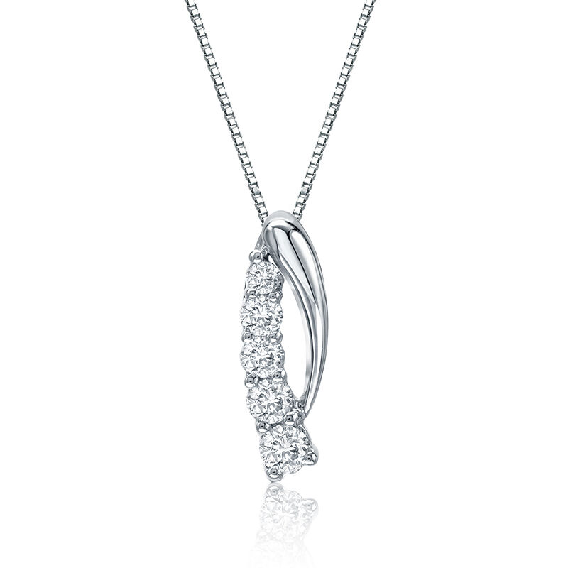 Diamond Cascade &#189;ct. Pendant in 14k White Gold image number null