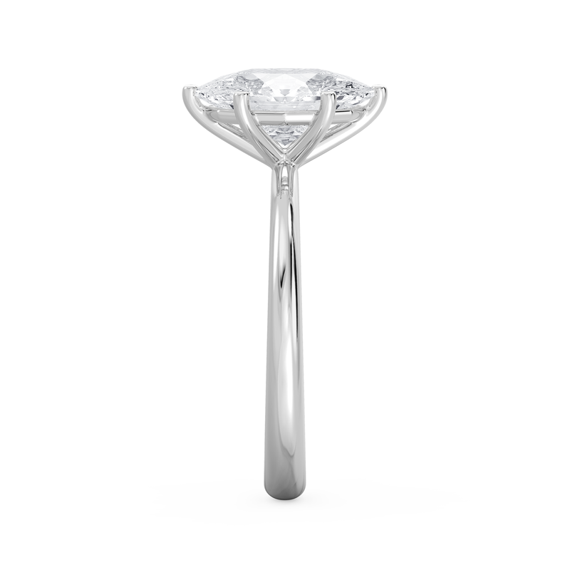 Duchess Oval Lab Grown Diamond 3ctw. Solitaire Engagement Ring in 14k White Gold image number null