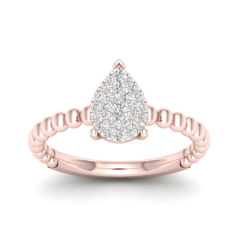 Diamond 1/5ctw. Pear Shape Cluster Ring in 10k Rose Gold  image number null