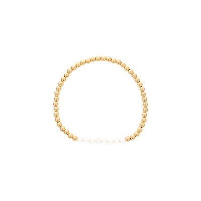 Clear Quartz Birthstone Beaded Bracelet Gold Filled