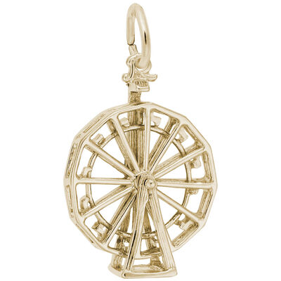  Ferris Wheel Charm in Gold Plated Sterling Silver