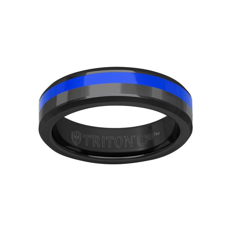 Men's Polished & Tungsten Carbide Wedding Ring (8mm) image number null