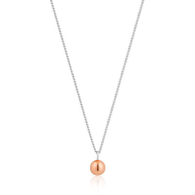 Orbit Ball Necklace in Sterling Silver & Rose Gold Plated