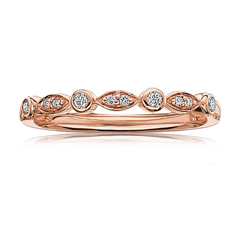 Diamond Stackable Band in 10k Rose Gold image number null