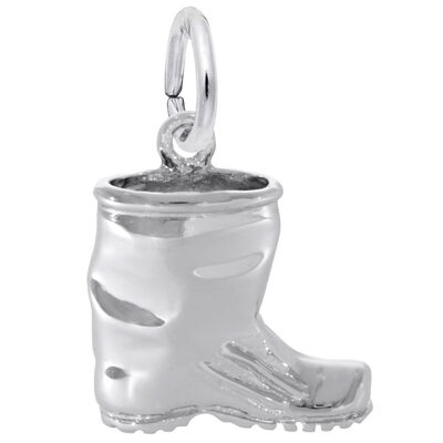 Rubber Boot Sterling Silver Charm