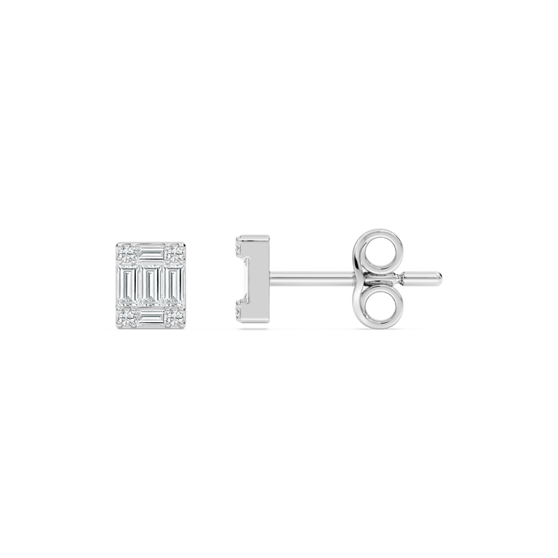 Lab Grown Diamond  1/4ctw. Composite Earrings in 10k White Gold image number null