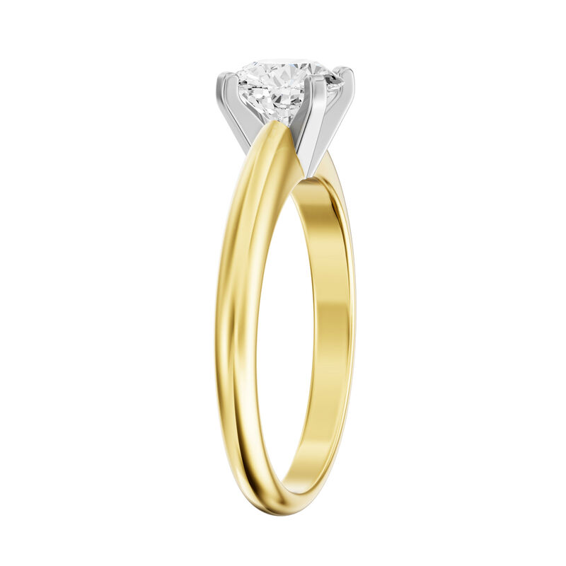 Round Lab Grown Diamond 1ct Solitaire Engagement Ring in 14k Yellow Gold image number null